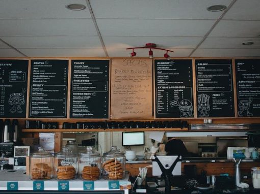 Eatology menus above ordering counter